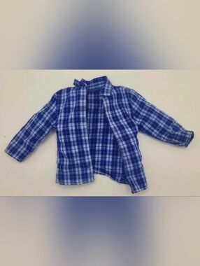 Vintage Mattel Happy Family Alan Blue Plaid Shirt Doll Clothes Replacement Top